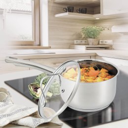 Rondel stalowy z pokrywką na indukcję gaz 16cm 1.8L MAESTRO MR-3519-16S