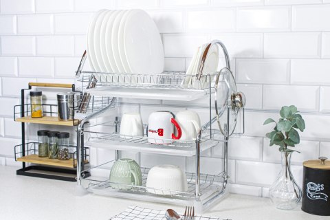 Suszarka do naczyń 3-poziomowa 53 x 25 x 49cm srebrna BRUNBESTE BB-4062