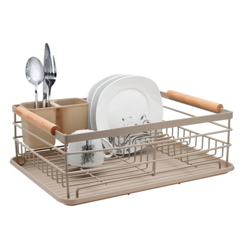 Suszarka do naczyń stojąca ociekacz na naczynia 42.5 x 32 x 15.5cm beżowa BRUNBESTE BB-3550