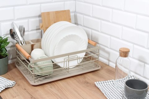 Suszarka do naczyń stojąca ociekacz na naczynia 42.5 x 32 x 15.5cm beżowa BRUNBESTE BB-3550