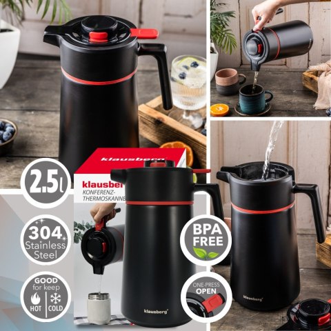 Termos konferencyjny 2,5L, stal nierdzewna 304, BPA-Free, KLAUSBERG KB-9013