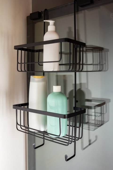 Uchwyt łazienkowy do łazienki wieszak półka organizer czarny BRUNBESTE BB-2598
