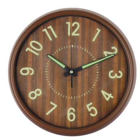 Zegar ścienny na ścianę do kuchni salonu fluorescencyjny brązowy BRUNBESTE BB-1876