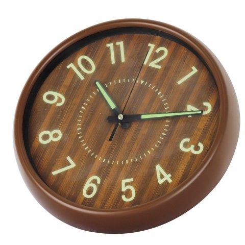 Zegar ścienny na ścianę do kuchni salonu fluorescencyjny brązowy BRUNBESTE BB-1876