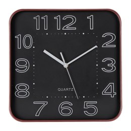 Zegar ścienny na ścianę do kuchni salonu kwadratowy czarny 30CM BRUNBESTE BB-1865