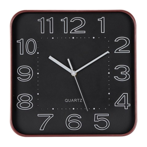 Zegar ścienny na ścianę do kuchni salonu kwadratowy czarny 30CM BRUNBESTE BB-1865