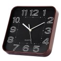 Zegar ścienny na ścianę do kuchni salonu kwadratowy czarny 30CM BRUNBESTE BB-1865