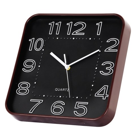 Zegar ścienny na ścianę do kuchni salonu kwadratowy czarny 30CM BRUNBESTE BB-1865