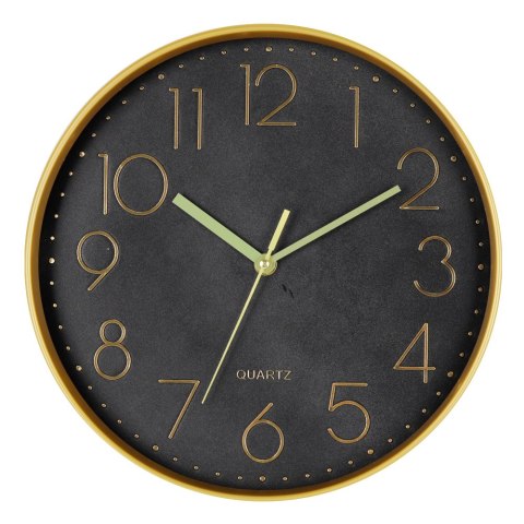 Zegar ścienny na ścianę do kuchni salonu kwarc czarny okrągły 30CM BRUNBESTE BB-1873