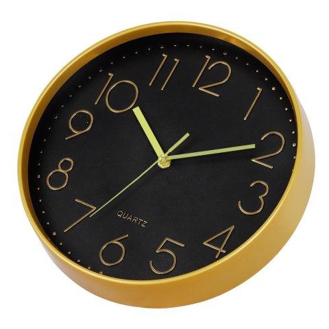 Zegar ścienny na ścianę do kuchni salonu kwarc czarny okrągły 30CM BRUNBESTE BB-1873
