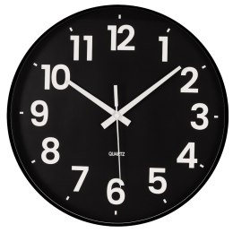 Zegar ścienny na ścianę do kuchni salonu kwarcowy czarny okrągły DUŻY 35CM BRUNBESTE BB-1878