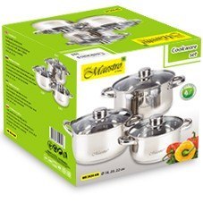 Zestaw garnków garnki komplet 6-ele 2L / 3L / 4L MAESTRO MR-2020-6M