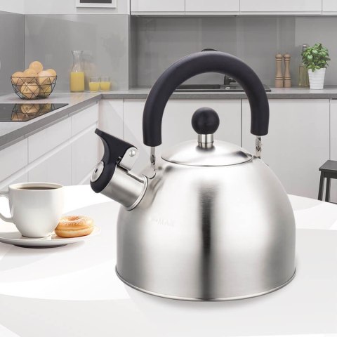 Czajnik stalowy z gwizdkiem na gaz indukcję 2.0L srebrny MAESTRO MR-1300