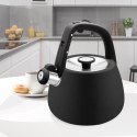 Czajnik stalowy z gwizdkiem na gaz indukcję 2.5L czarny MAESTRO MR-1318-BLACK