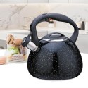 Czajnik stalowy z gwizdkiem na gaz indukcję 2.5L czarny marmurek MAESTRO MR-1310