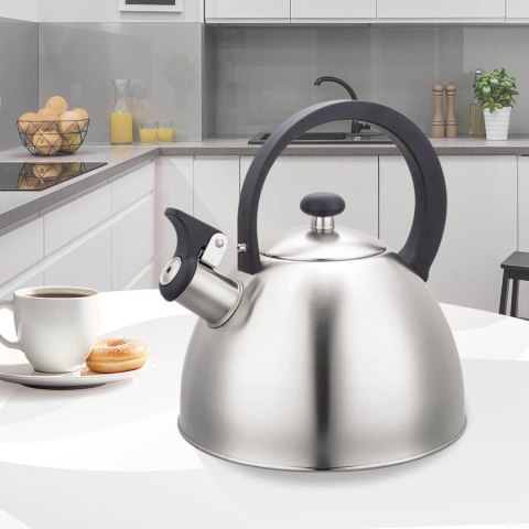 Czajnik stalowy z gwizdkiem na gaz indukcję 2.5L srebrny MAESTRO MR-1302