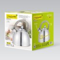 Czajnik stalowy z gwizdkiem na gaz indukcję 2.5L srebrny MAESTRO MR-1312
