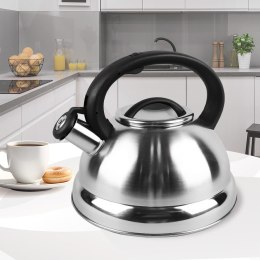 Czajnik stalowy z gwizdkiem na gaz indukcję 3L srebrny MAESTRO MR-1313