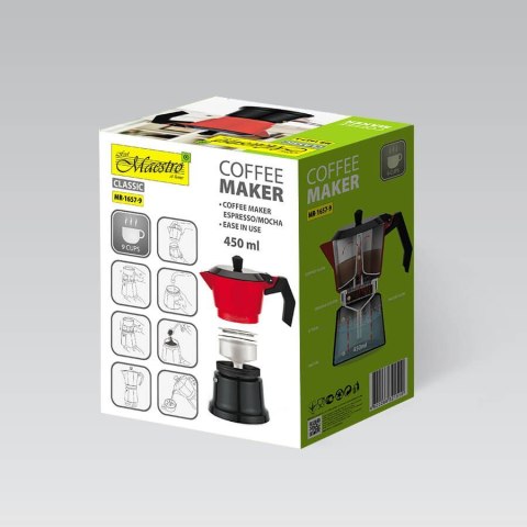 Kawiarka aluminiowa kafeterka 6 filiżanek 450ml MAESTRO MR-1657-9