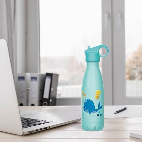 Kubek termiczny butelka dla dzieci dziecka 400ml wieloryb MAESTRO MR-1645-A