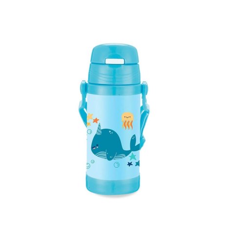 Kubek termiczny dla dzieci dziecka ze słomką 350ml wieloryb MAESTRO MR-1640-35-A