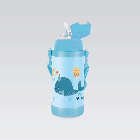 Kubek termiczny dla dzieci dziecka ze słomką 350ml wieloryb MAESTRO MR-1640-35-A