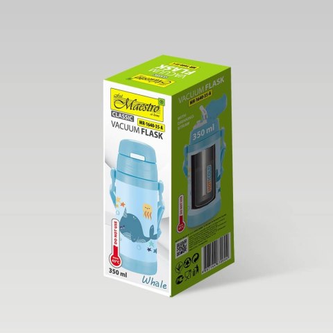 Kubek termiczny dla dzieci dziecka ze słomką 350ml wieloryb MAESTRO MR-1640-35-A