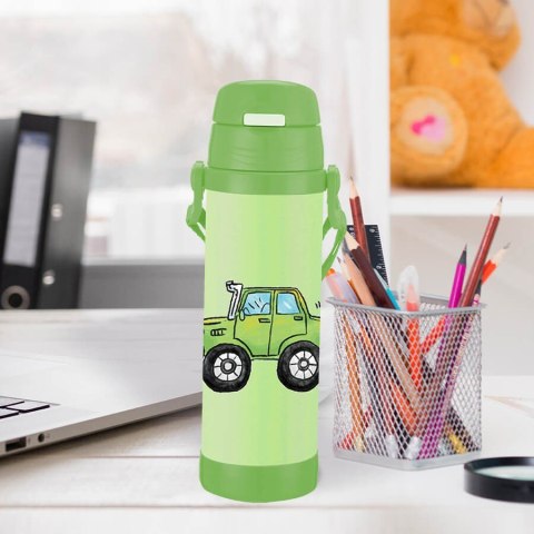 Kubek termiczny dla dzieci dziecka ze słomką 500ml autko MAESTRO MR-1640-50-B