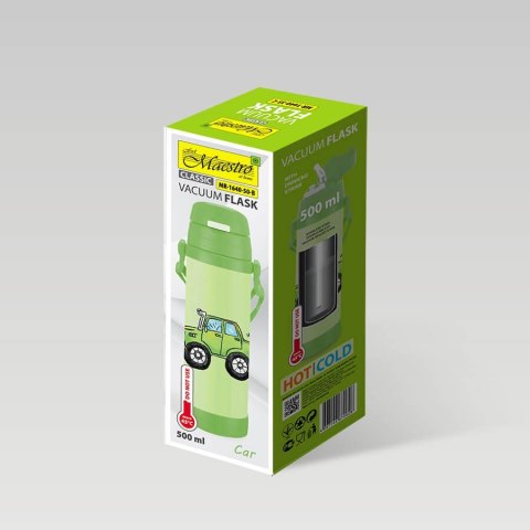 Kubek termiczny dla dzieci dziecka ze słomką 500ml autko MAESTRO MR-1640-50-B