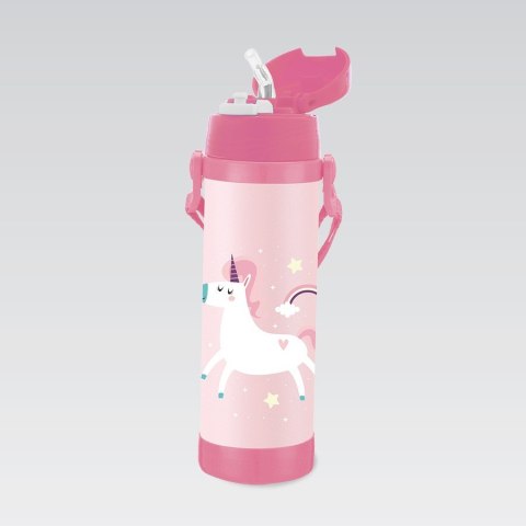 Kubek termiczny dla dzieci dziecka ze słomką 500ml jednorożec MAESTRO MR-1640-50-C