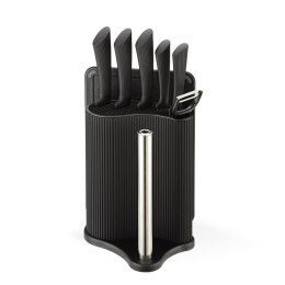 Zestaw noże w bloku, obieraczka, deska, uchwyt na ręcznik czarny MAESTRO MR-1413-BLACK