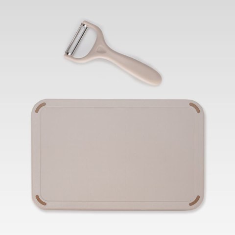 Zestaw noży w bloku noże obieraczka deska uchwyt na ręcznik beżowy MAESTRO MR-1413-BEIGE