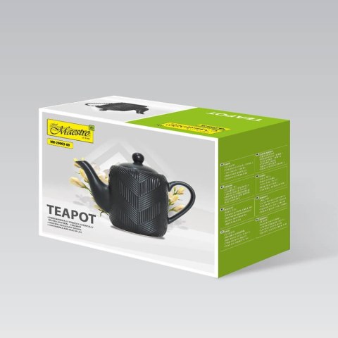 Ceramiczny zaparzacz do kawy i herbaty 900ml czajniczek Geometry Black MAESTRO MR-20003-08