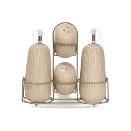 Ceramiczny zestaw do przypraw 5-ele Geometry Beige MAESTRO MR-20004-04S