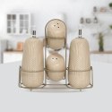 Ceramiczny zestaw do przypraw 5-ele Geometry Beige MAESTRO MR-20004-04S