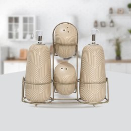Ceramiczny zestaw do przypraw 5-ele Geometry Beige MAESTRO MR-20004-04S