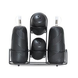 Ceramiczny zestaw do przypraw 5-ele Geometry Black MAESTRO MR-20003-04S
