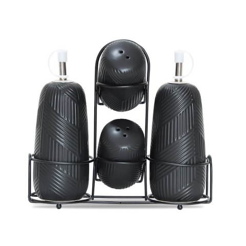 Ceramiczny zestaw do przypraw 5-ele Geometry Black MAESTRO MR-20003-04S
