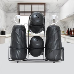 Ceramiczny zestaw do przypraw 5-ele Geometry Black MAESTRO MR-20003-04S