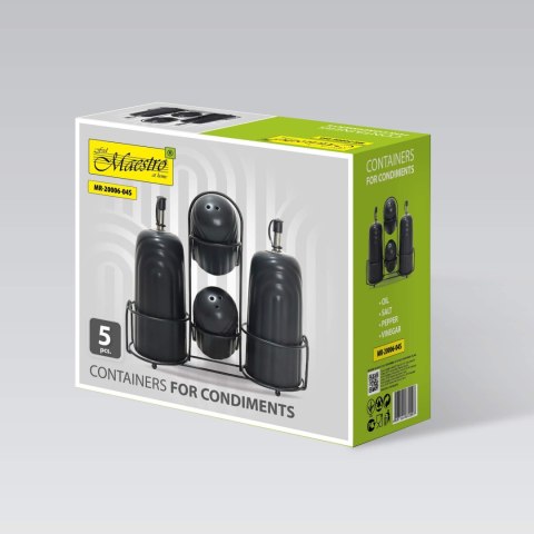 Ceramiczny zestaw do przypraw 5-ele Line Work MAESTRO MR-20006-04S