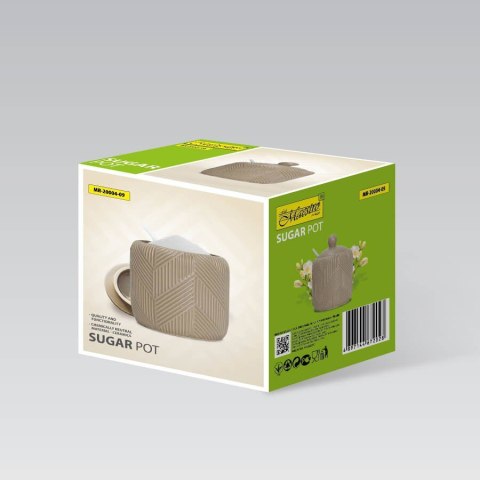 Cukiernica ceramiczna z łyżeczką cukierniczka pojemnik cukier Geometry Beige MAESTRO MR-20004-09