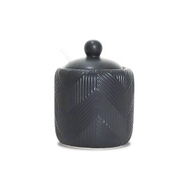 Cukiernica ceramiczna z łyżeczką cukierniczka pojemnik cukier Geometry Black MAESTRO MR-20003-09