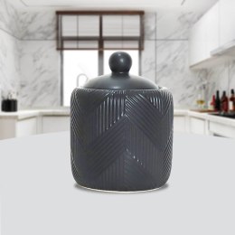 Cukiernica ceramiczna z łyżeczką cukierniczka pojemnik cukier Geometry Black MAESTRO MR-20003-09