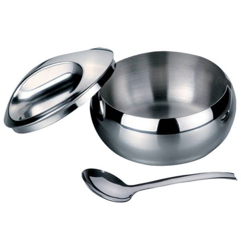 Cukiernica cukierniczka stalowa metalowa srebrna na cukier 300ml MAESTRO MR-1690