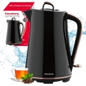 Czajnik elektryczny, stal nierdzewna, czarny, 1,7L, 1850-2200W, KLAUSBERG, KB-9015