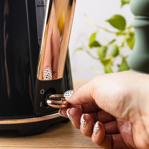 Czajnik elektryczny, stal nierdzewna, czarny, 1,7L, 1850-2200W, KLAUSBERG, KB-9015