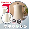 Czajnik elektryczny, stal nierdzewna, kremowy, 1,7L, 1850-2200W, KLAUSBERG, KB-9016