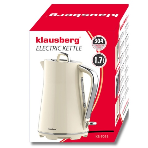 Czajnik elektryczny, stal nierdzewna, kremowy, 1,7L, 1850-2200W, KLAUSBERG, KB-9016