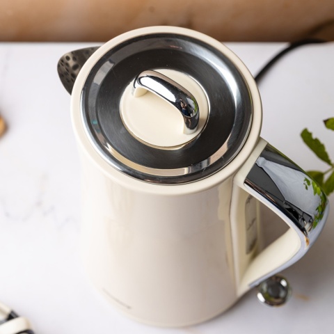 Czajnik elektryczny, stal nierdzewna, kremowy, 1,7L, 1850-2200W, KLAUSBERG, KB-9016