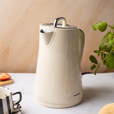 Czajnik elektryczny, stal nierdzewna, kremowy, 1,7L, 1850-2200W, KLAUSBERG, KB-9016